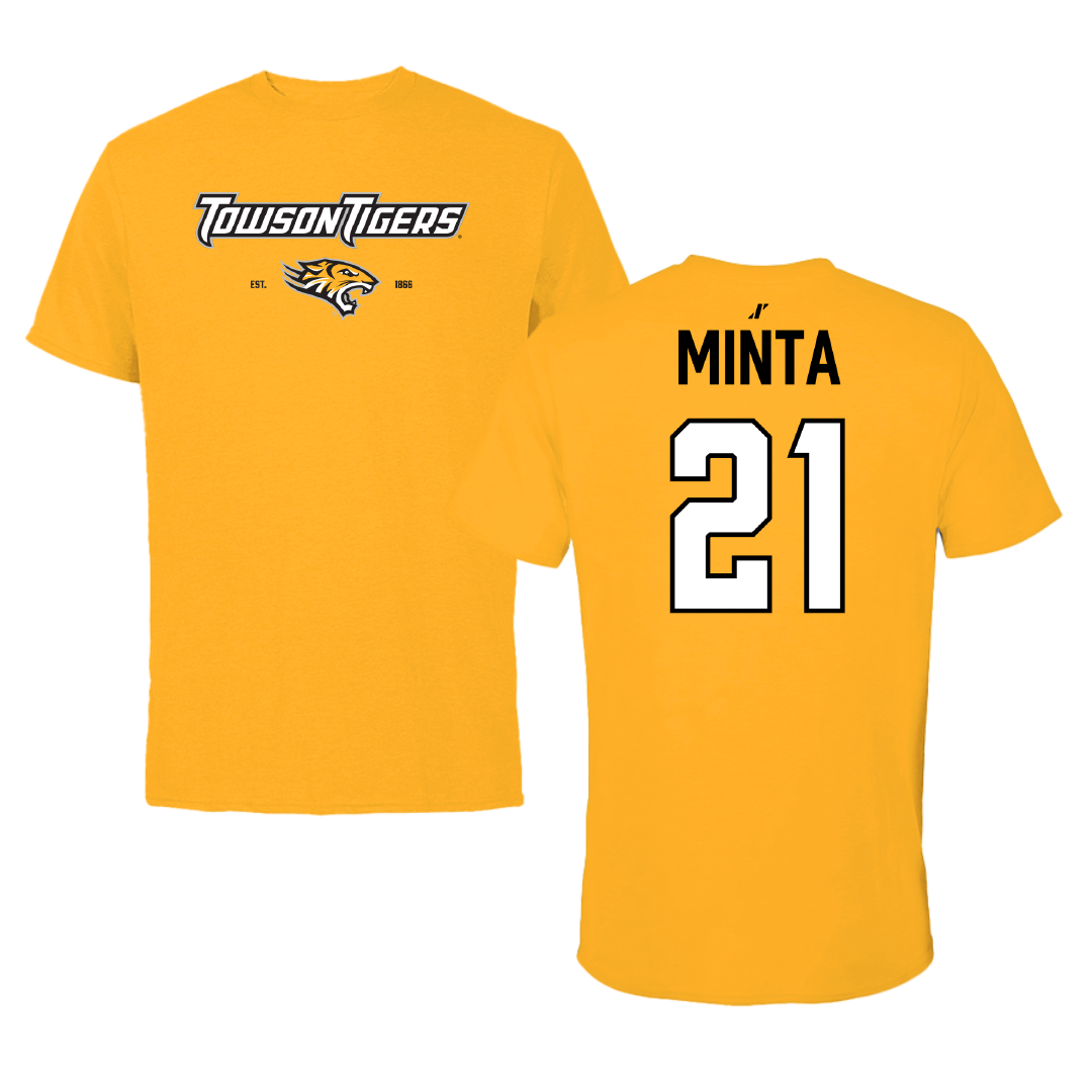 Towson University Volleyball Gold General Performance Tee - #21 Kendall Minta
