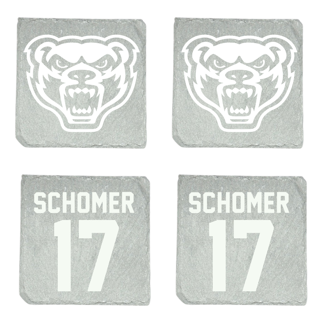 Oakland University Volleyball (W) Stone Coaster (4 Pack)  - #17 Ella Schomer