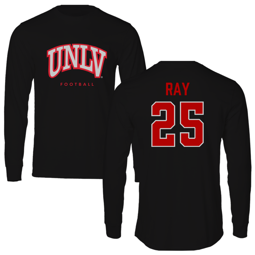 University of Nevada-Las Vegas Football Black Long Sleeve - #25 Rogerick Ray