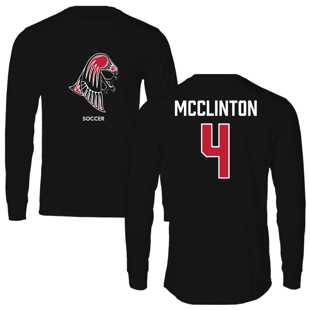 University of Wisconsin-River Falls Soccer (W) Black Mascot Long Sleeve - #4 Aliviah McClinton