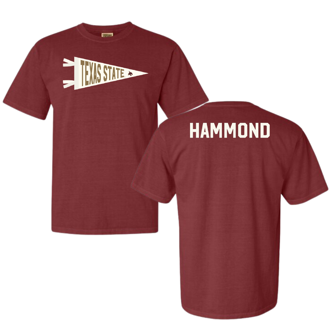 Texas State University TF and XC Maroon Pennant Comfort Colors Tee - Easton Hammond