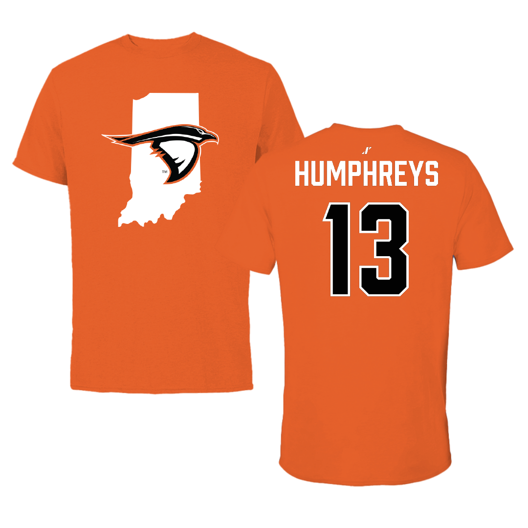 Anderson University (Indiana) Football Orange State Tee - #13 Troy Humphreys