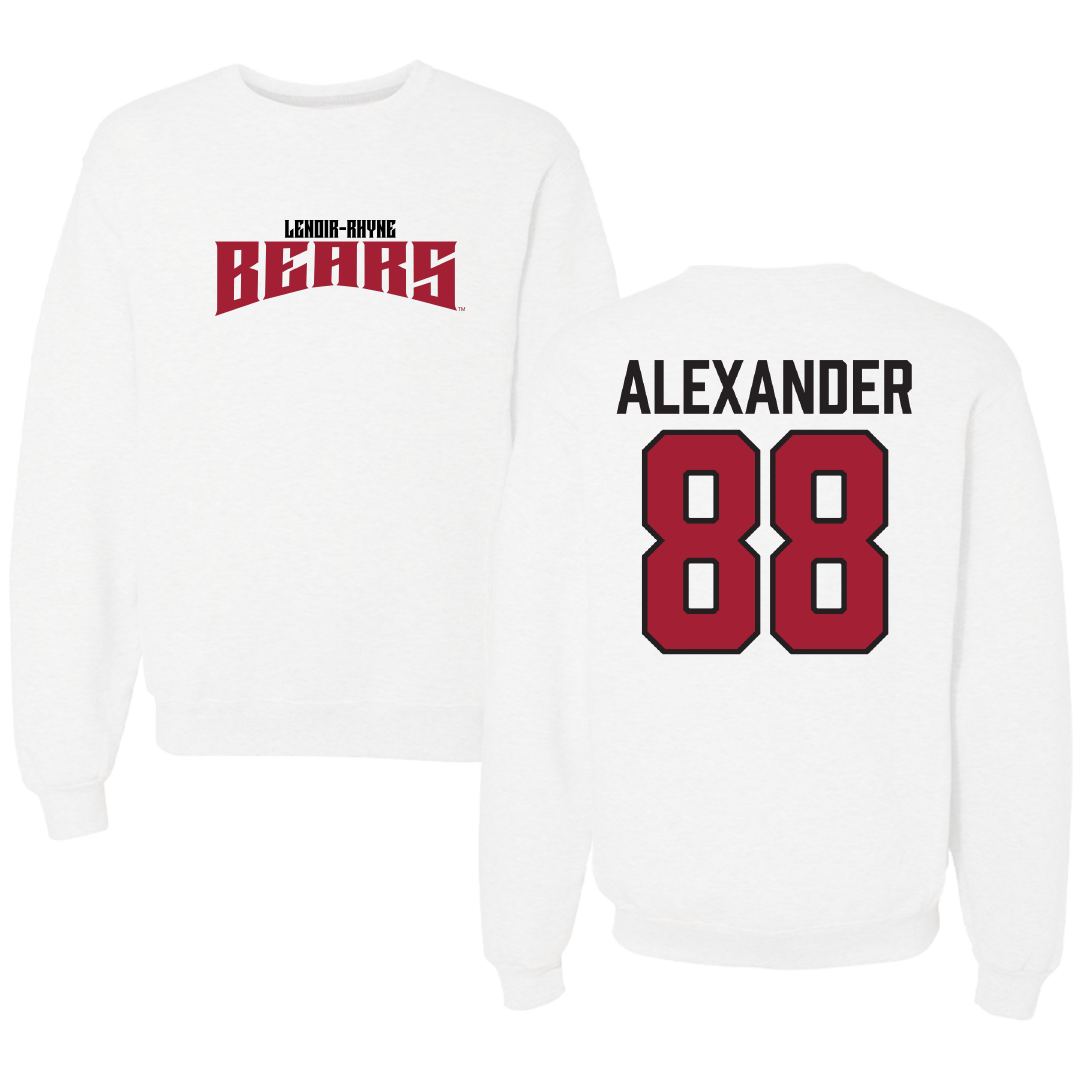 Lenoir-Rhyne University Football White Classic Crewneck - #88 Caleb Alexander
