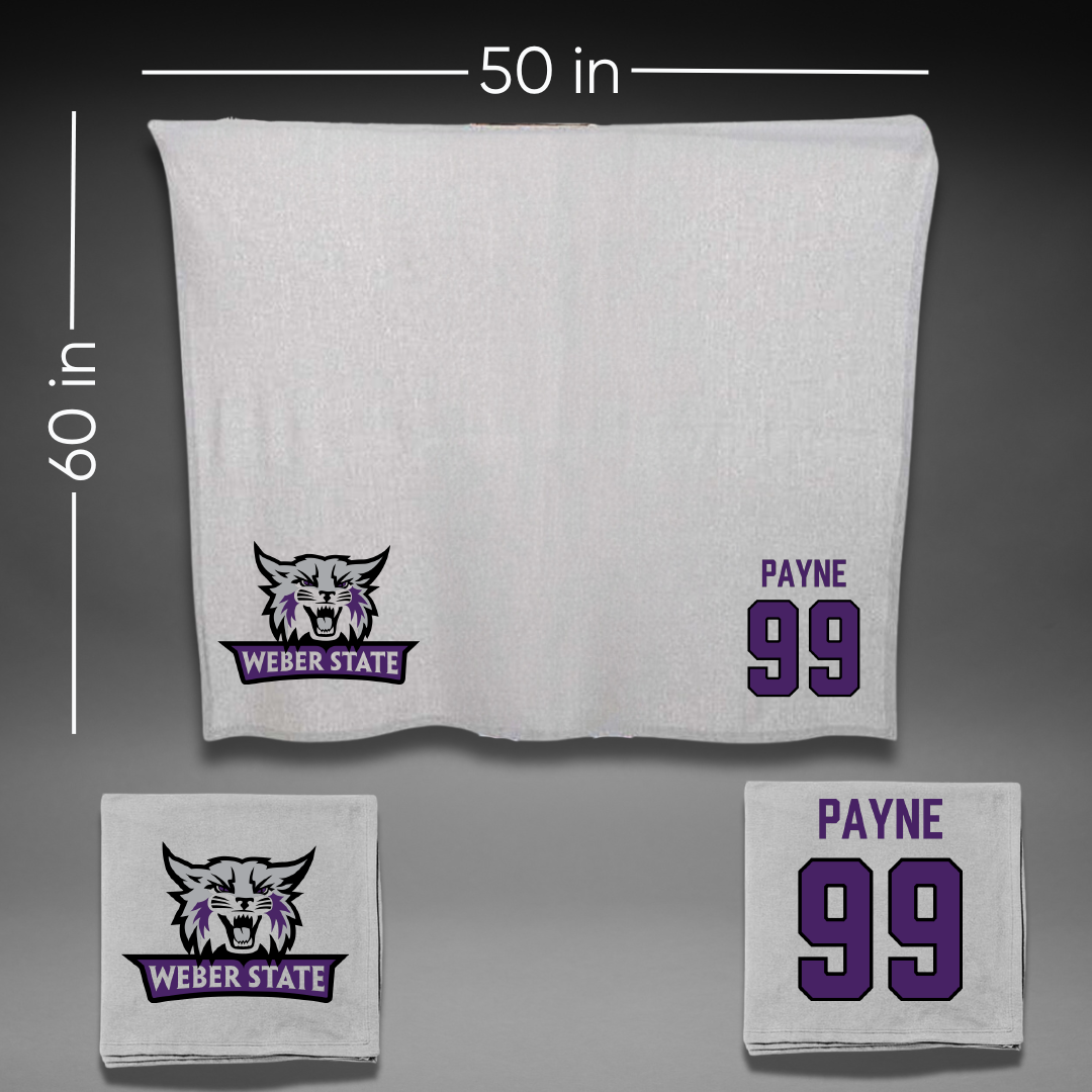 Weber State University Football Gray Blanket - #99 Easton Payne