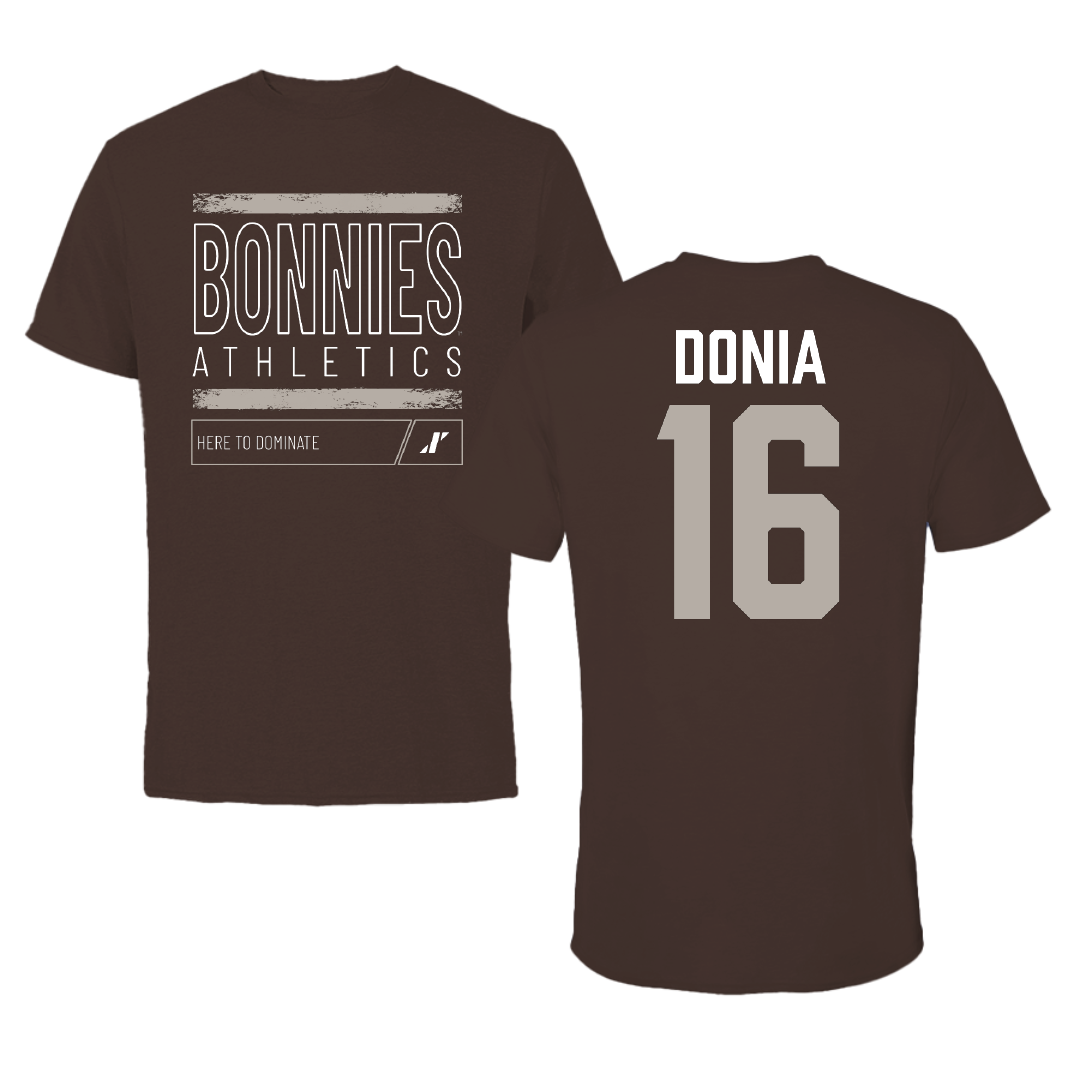 St. Bonaventure University Soccer Brown Dominate Tee - #16 Alessia Donia