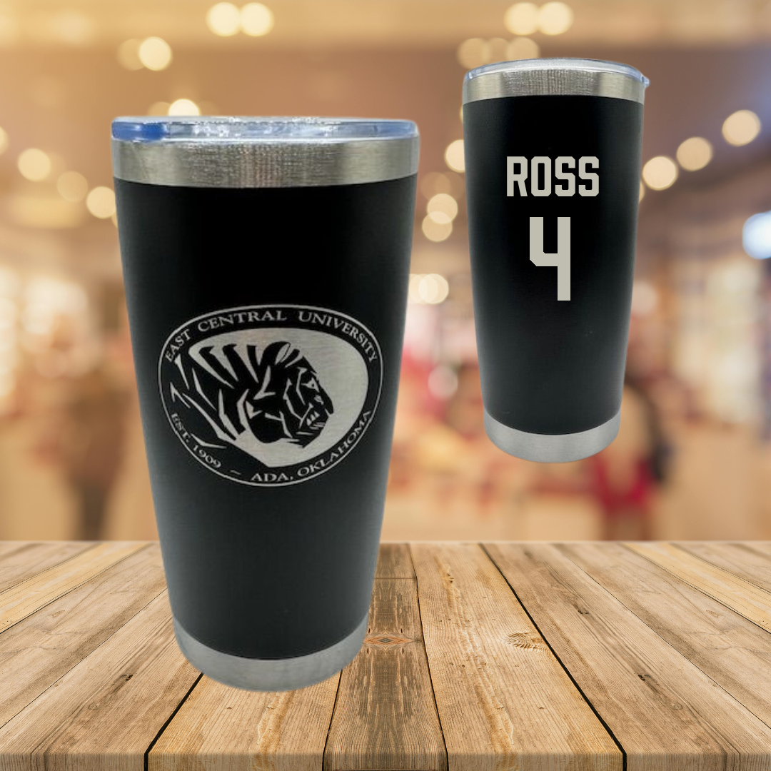 East Central University Basketball Black Stainless Steel Tumbler - #4 Kylie Ross