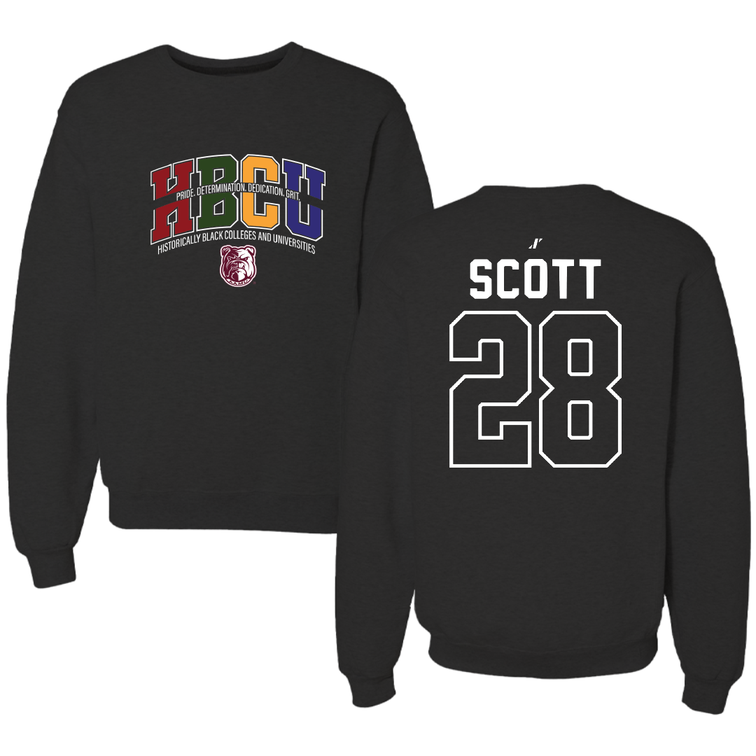 Alabama A&M University Baseball Black HBCU Crewneck - #28 Trey Scott