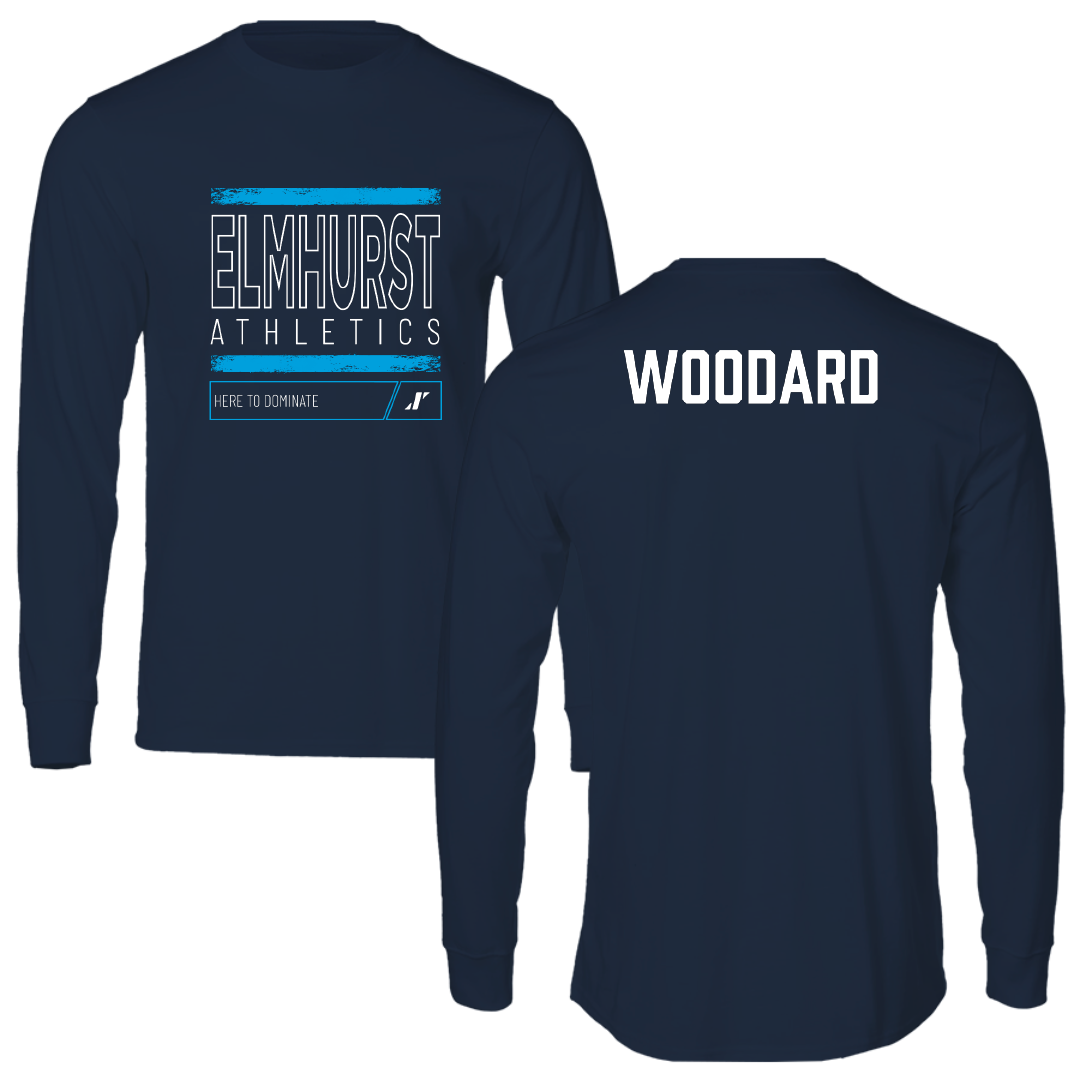 Elmhurst University TF and XC Navy Dominate Performance Long Sleeve - Sarah Woodard