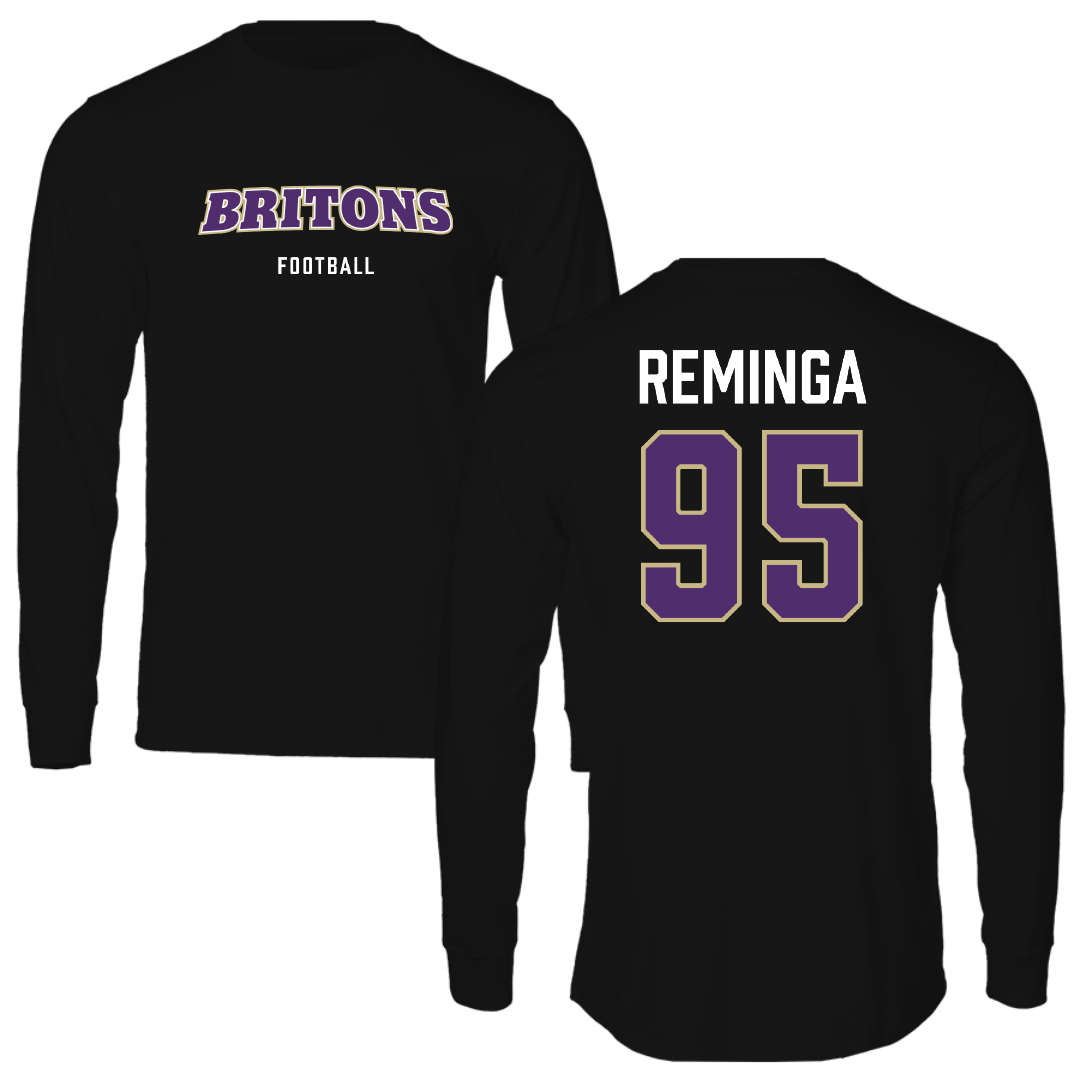 Albion College Football Black Performance Long Sleeve - #95 Deacon Reminga