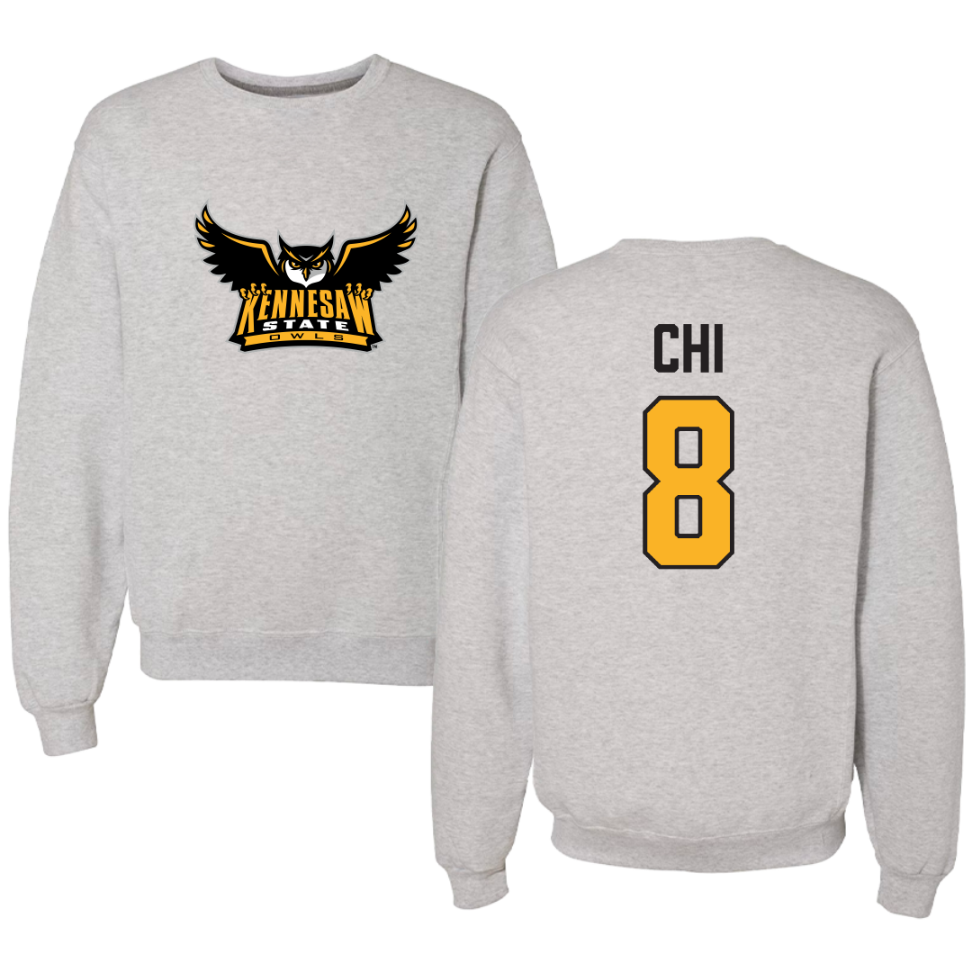Kennesaw State University Lacrosse Light Gray Crewneck - #8 Jade Chi