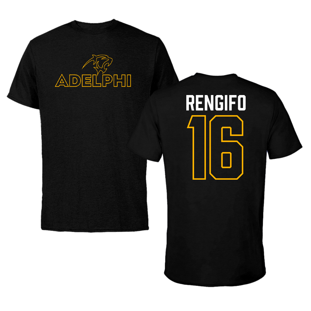 Adelphi University Baseball Black Performance Tee - #16 Giancarlo Rengifo