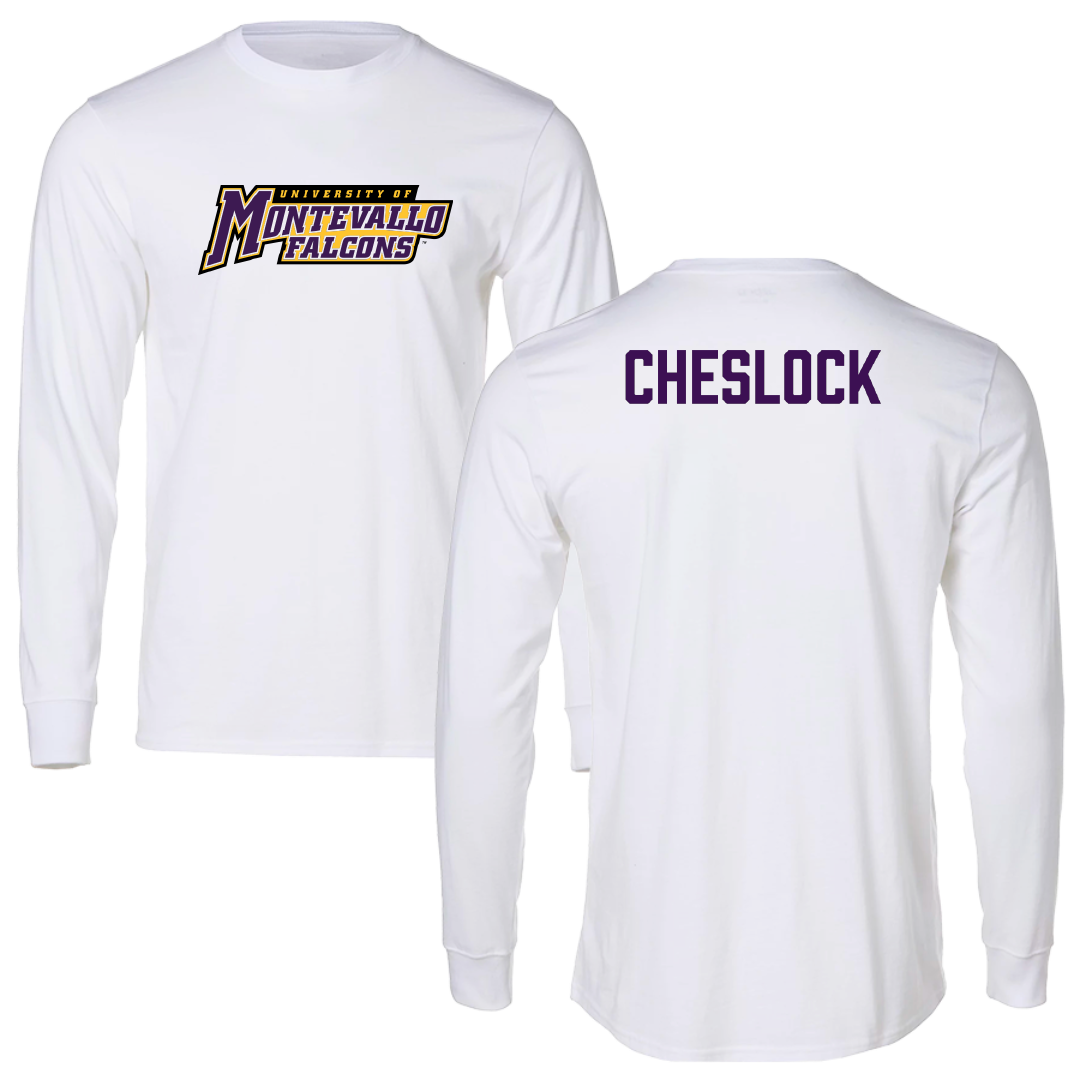 University of Montevallo TF and XC White Performance Long Sleeve - Drew Cheslock
