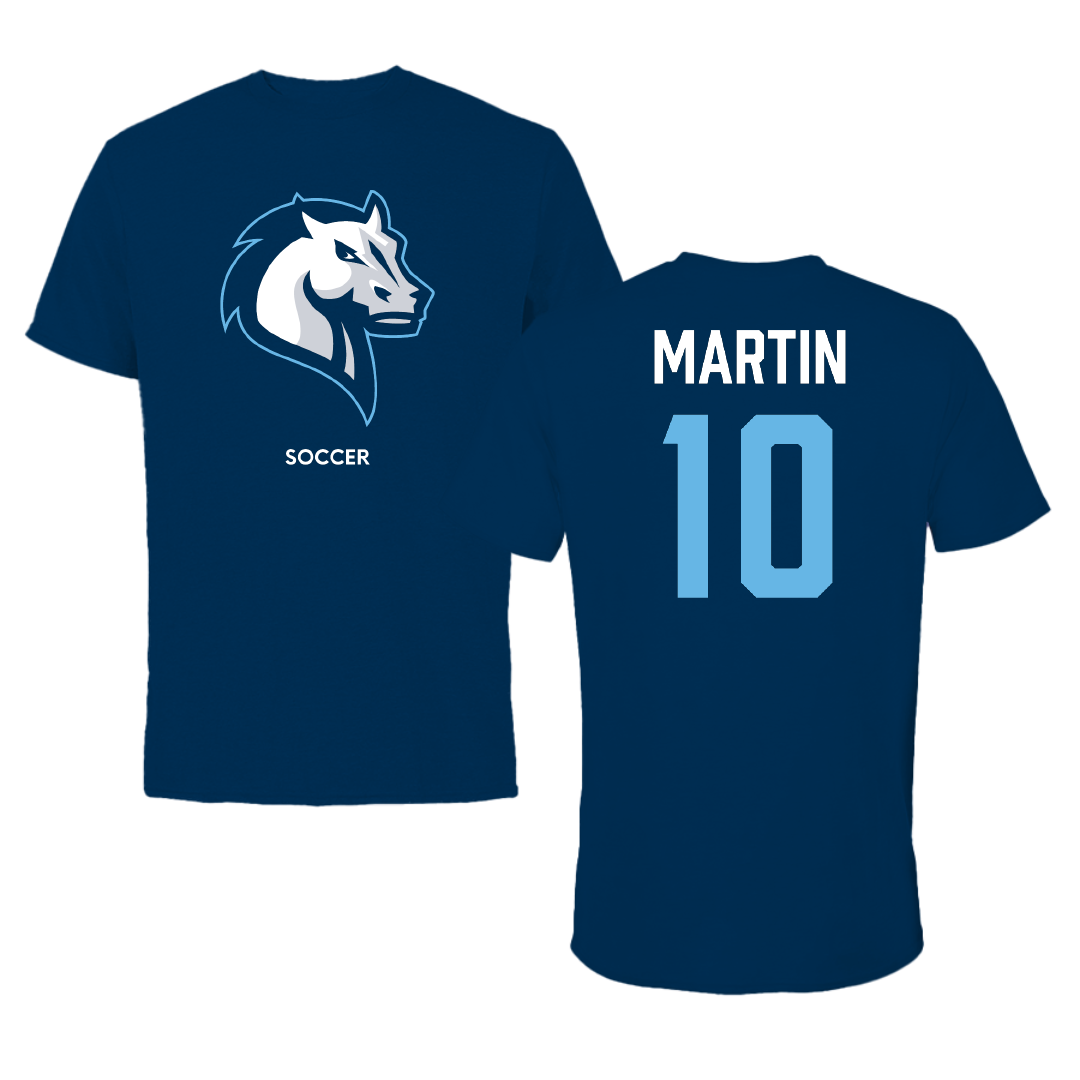 Mercy University Soccer (M) Navy Performance Tee - #10 Hugo Martin