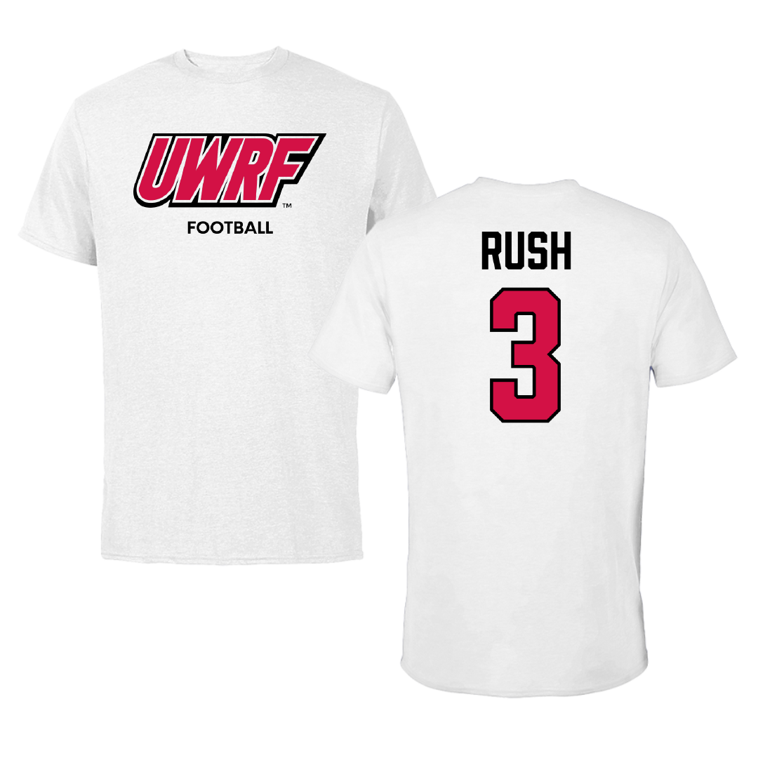 University of Wisconsin-River Falls Football White Block Performance Tee - #3 Austin Rush