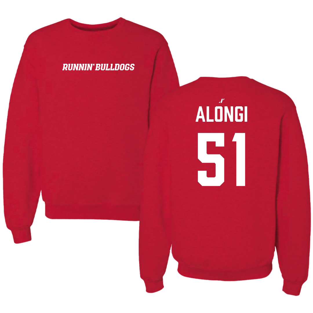Gardner-Webb University Football Red Crewneck - #51 Jaxon Alongi
