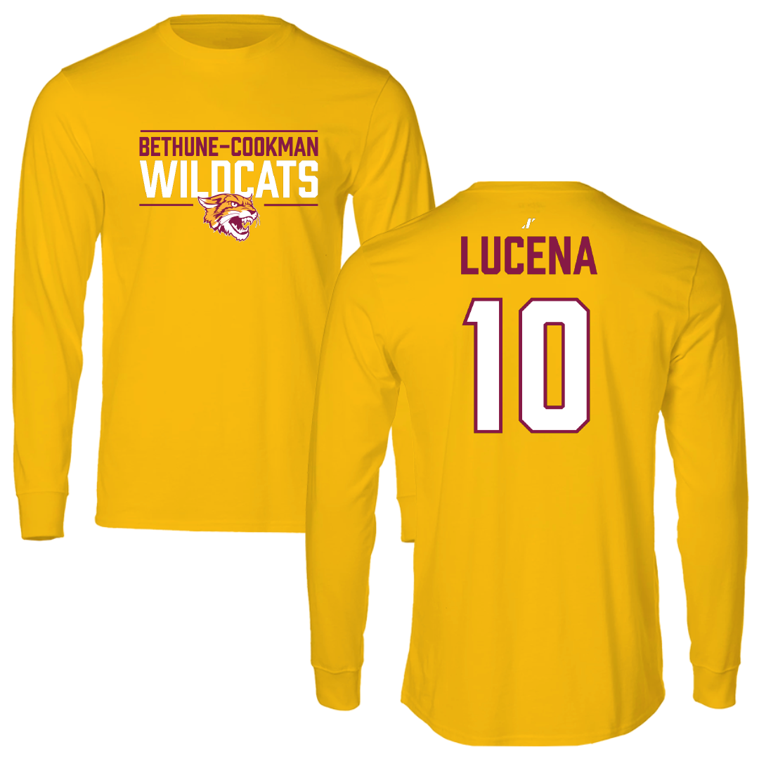 Bethune-Cookman University Baseball Gold General Long Sleeve - #10 Maikol Lucena