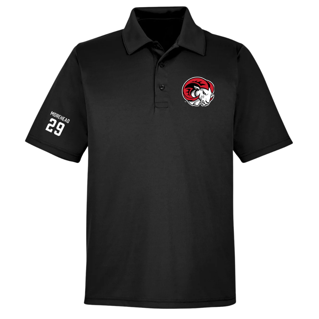 Winston-Salem State University Football Black Polo - #29 KJ Morehead