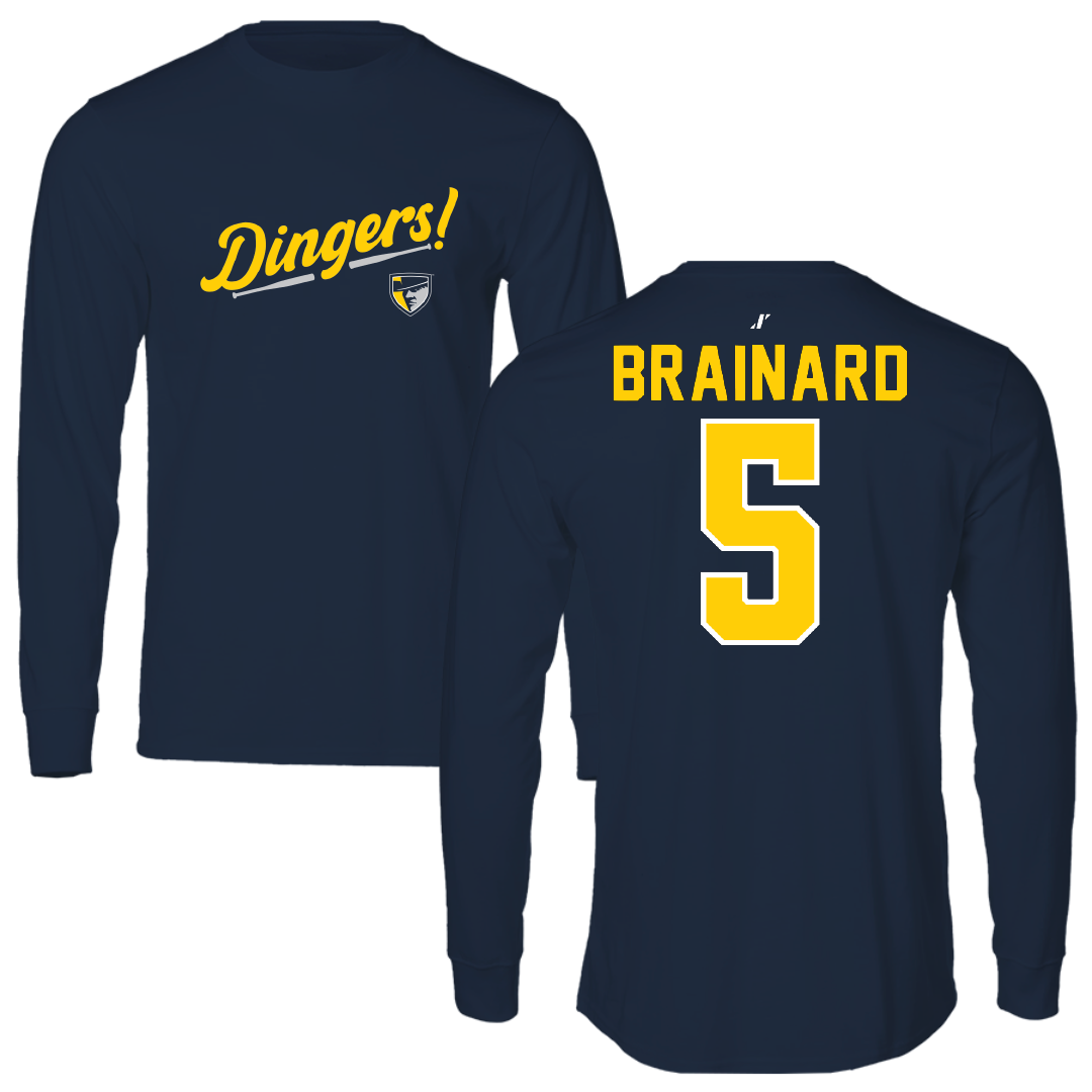 Regis University (Colorado) Baseball Navy Dingers Long Sleeve - #5 Aidan Brainard