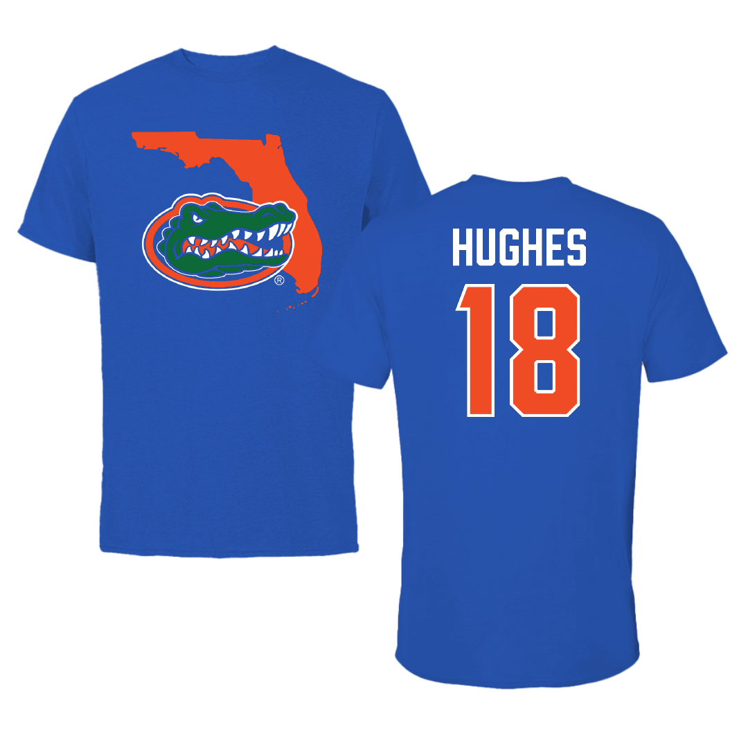 University of Florida Lacrosse Blue State Tee - #18 Samantha Hughes