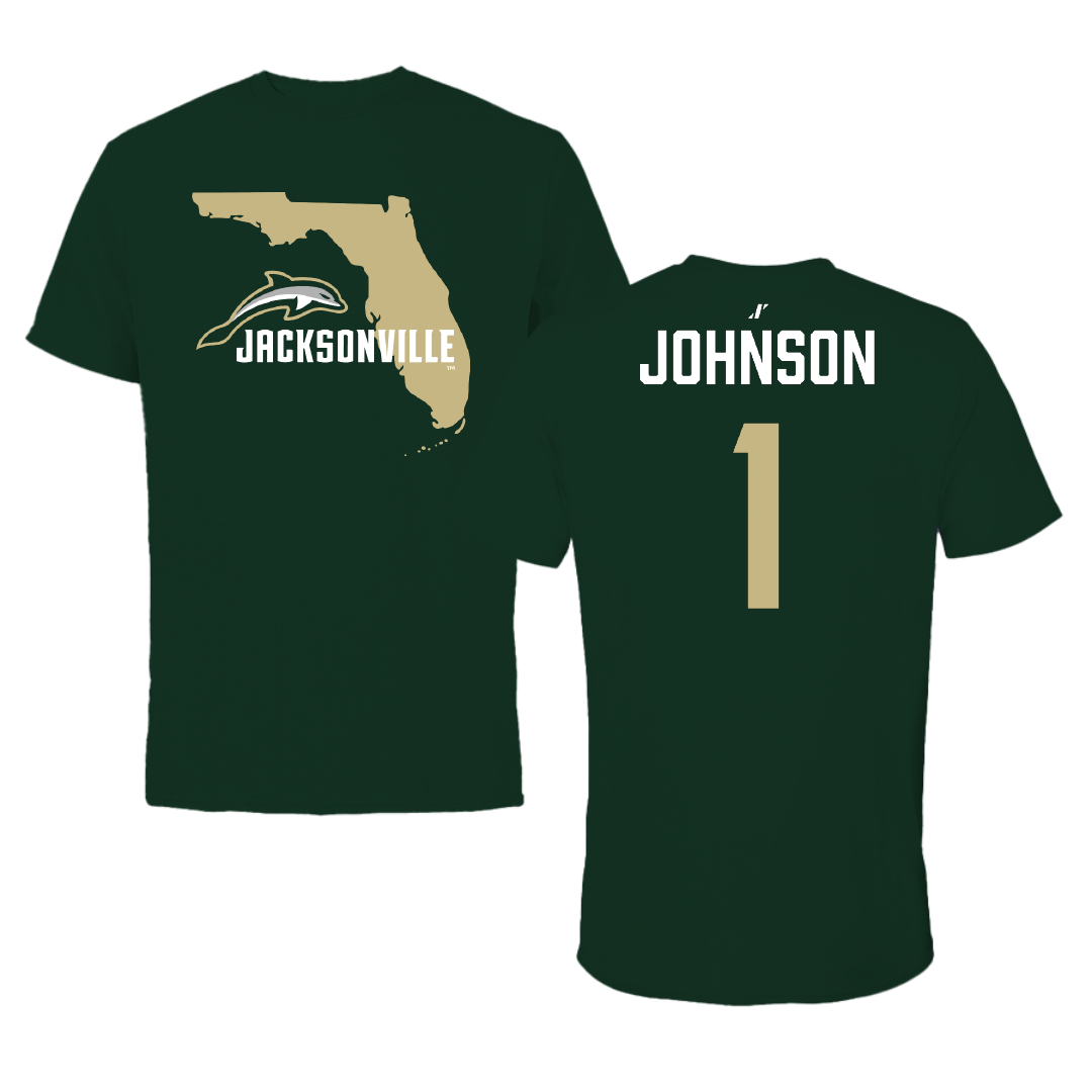 Jacksonville University Softball Forest Green State Tee - #1 Karson Johnson
