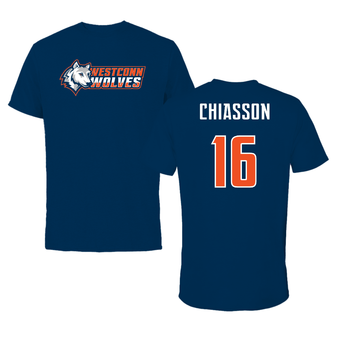 Western Connecticut State University Soccer Navy Performance Tee - #16 Jenna Chiasson