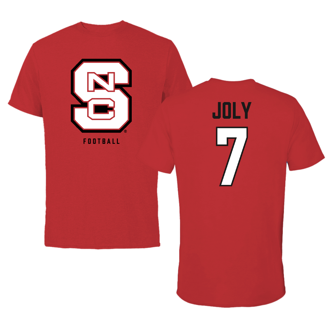North Carolina State University Football Red Performance Tee - #7 Justin Joly