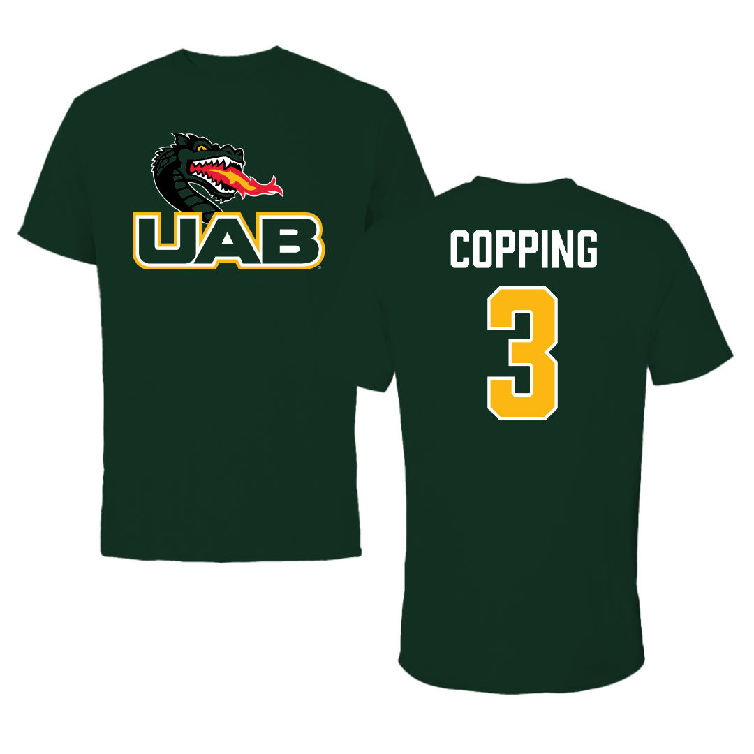 University of Alabama at Birmingham Beach Volleyball Forest Green Tee - #3 Arden Copping