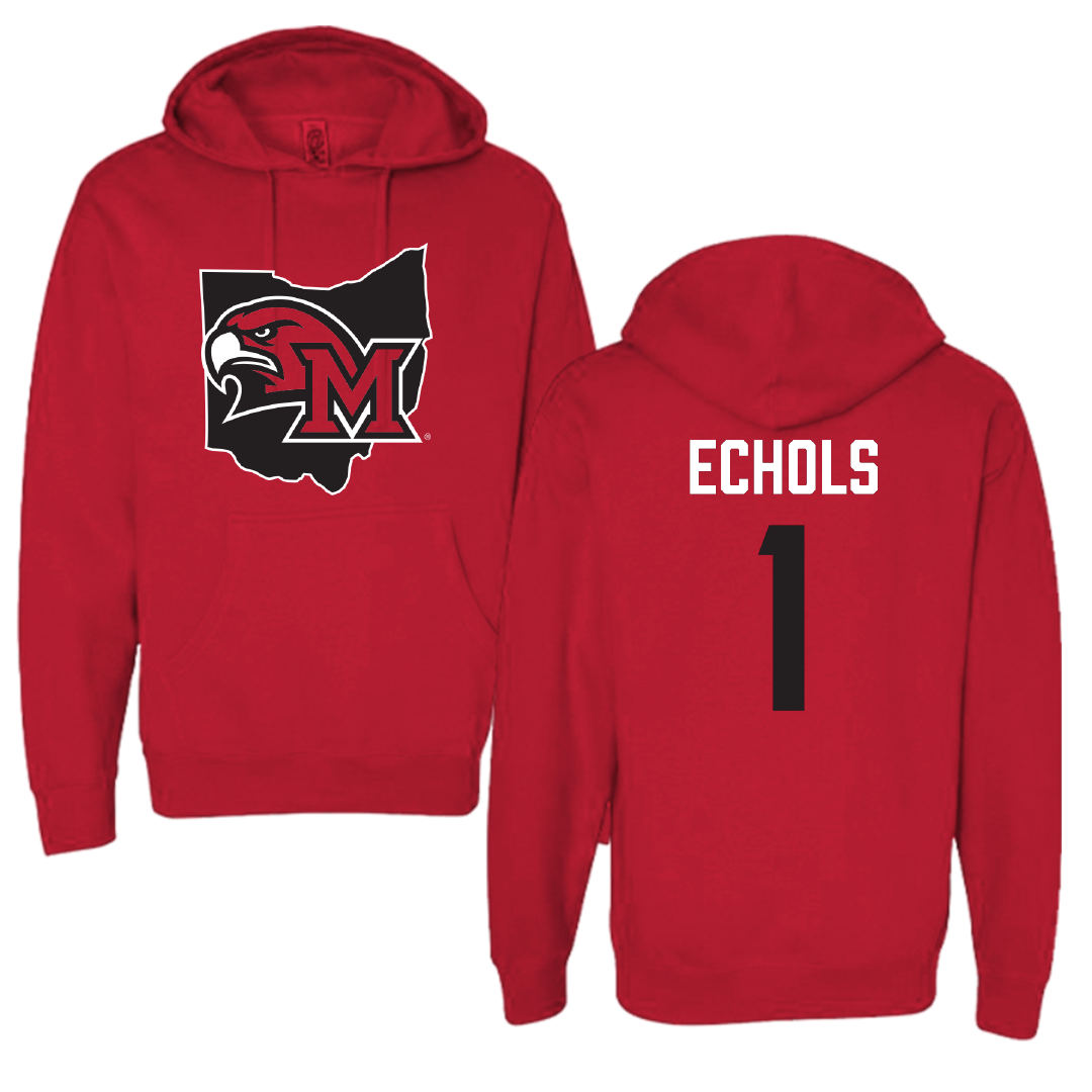 Miami University (Ohio) Baseball Red State Hoodie - #1 Taylor Echols