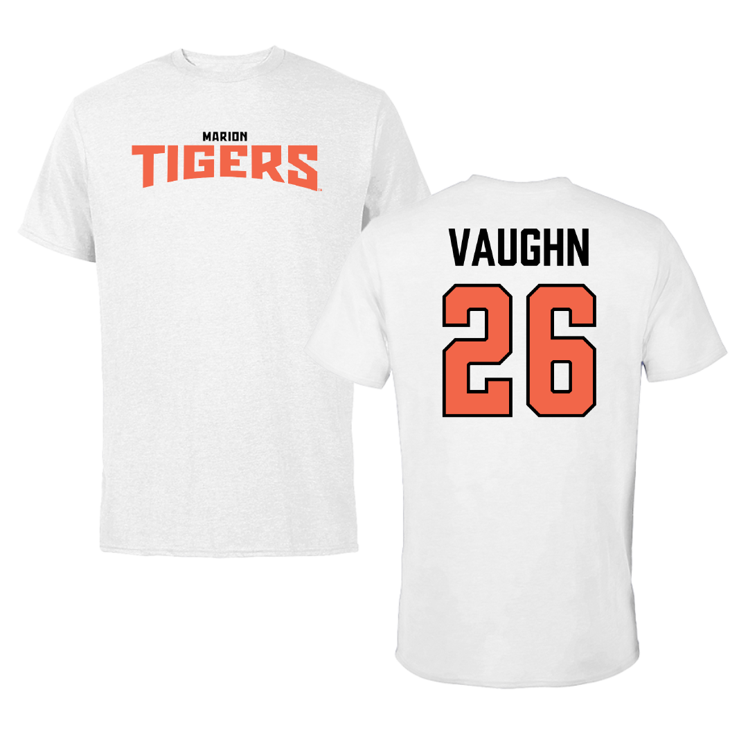 Marion Military Institute Baseball White Classic Tee - #26 Drew Vaughn