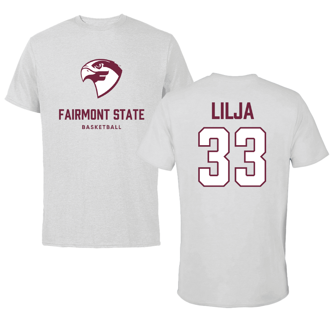 Fairmont State University Basketball (M) Light Gray Tee - #33 Hugo Lilja