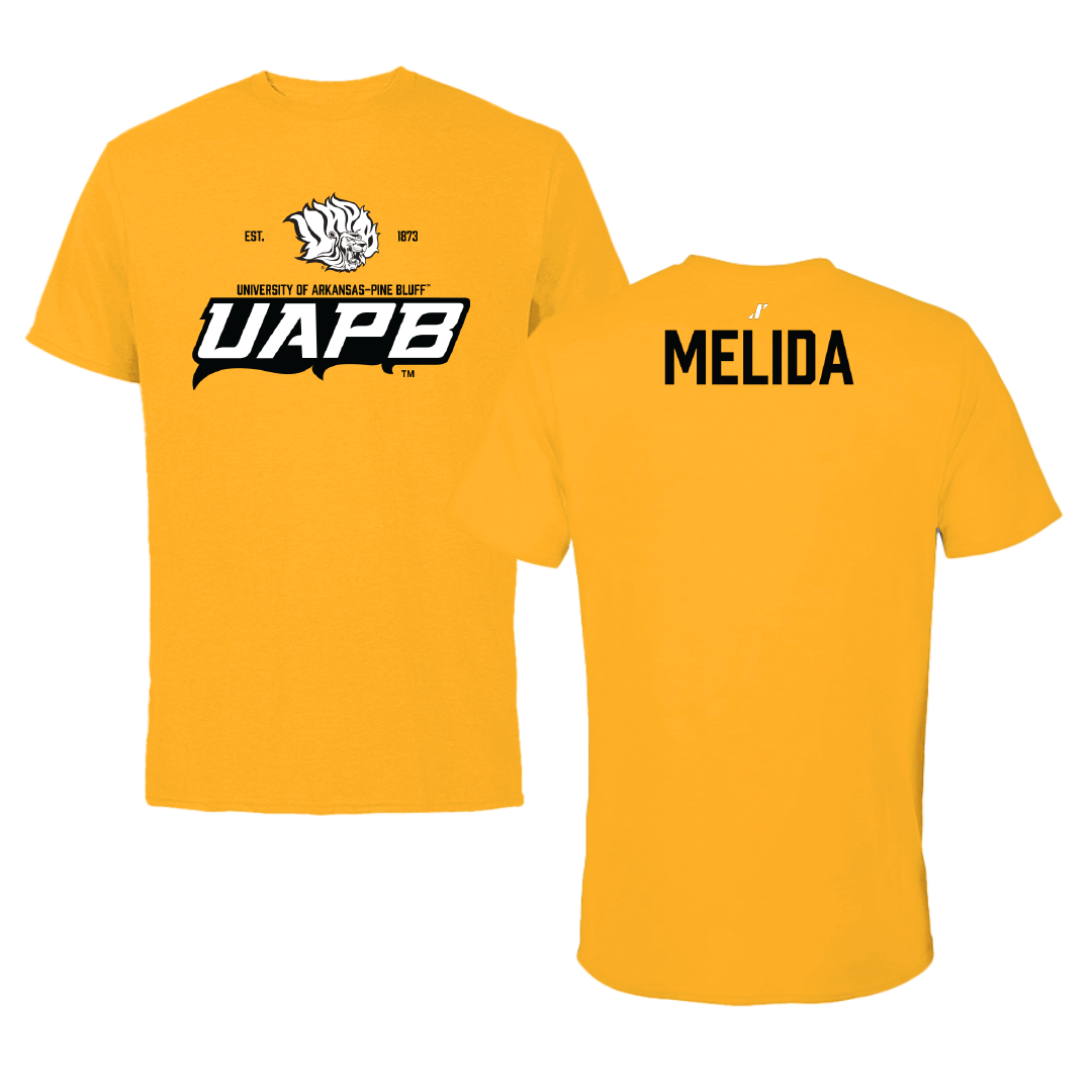 University of Arkansas-Pine Bluff Golf Gold General Performance Tee - JUAN MELIDA