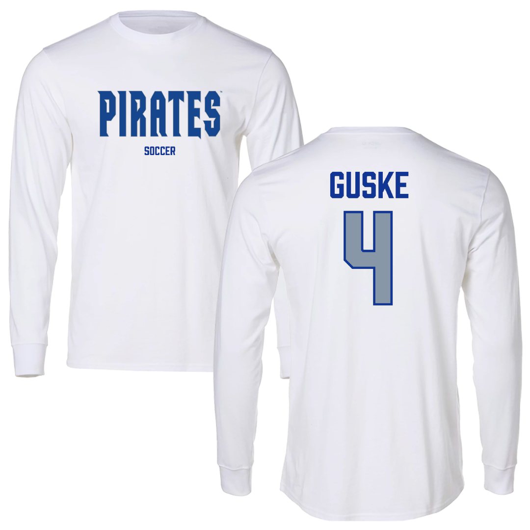 Seton Hall University Soccer (M) White Long Sleeve - #4 Liam Guske
