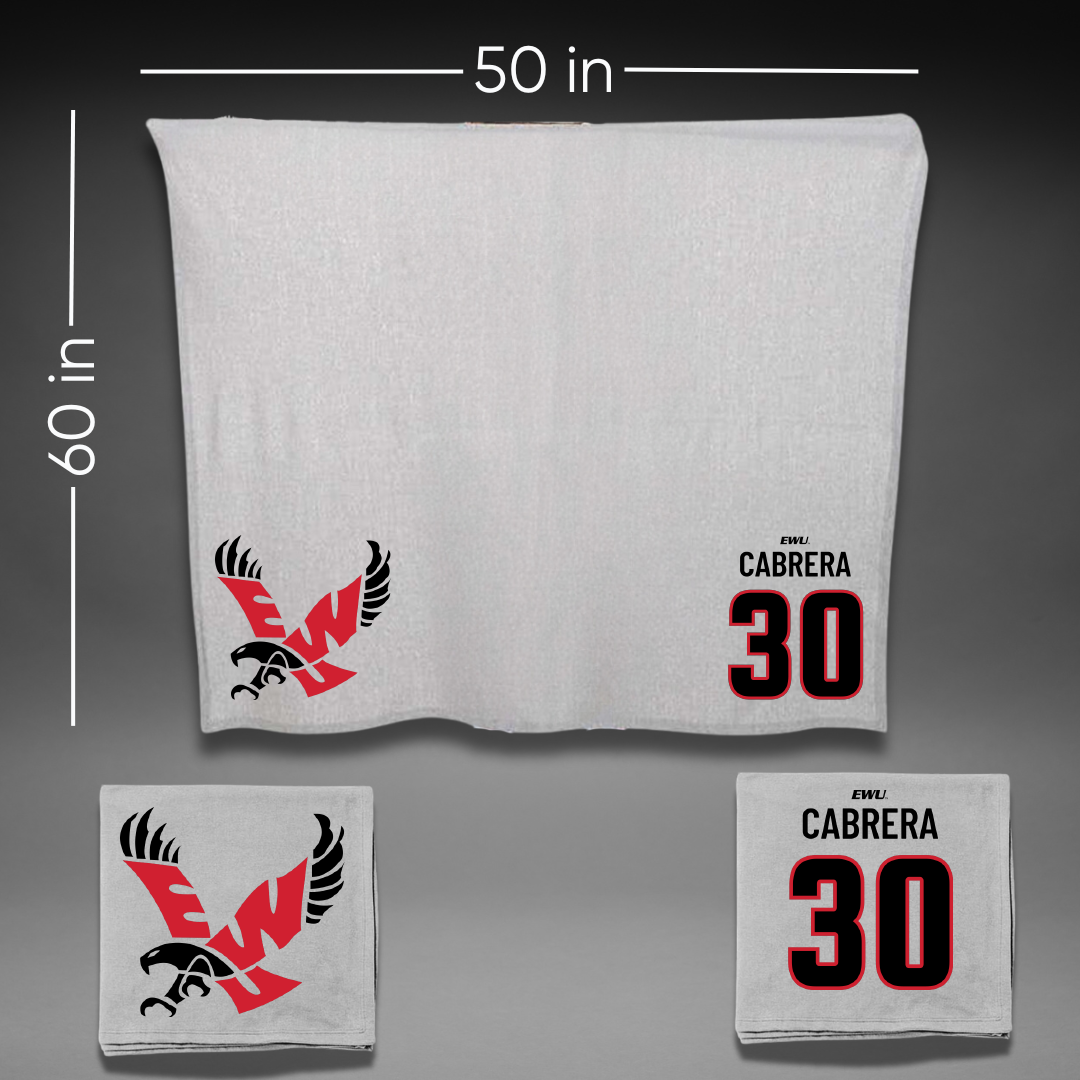 Eastern Washington University Football Gray Blanket - #30 David Cabrera