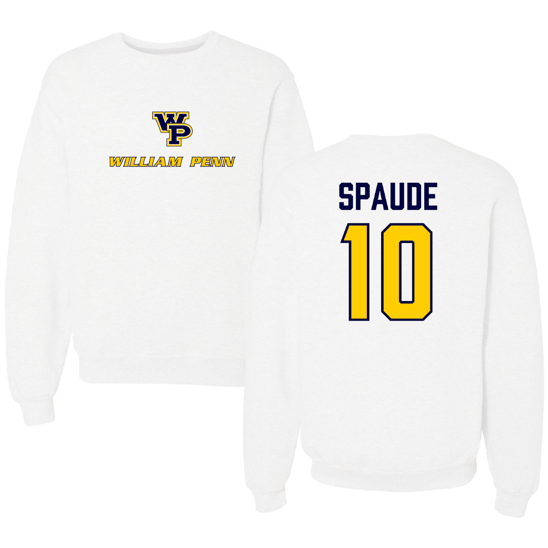William Penn University Volleyball (M) White Crewneck - #10 Sam Spaude