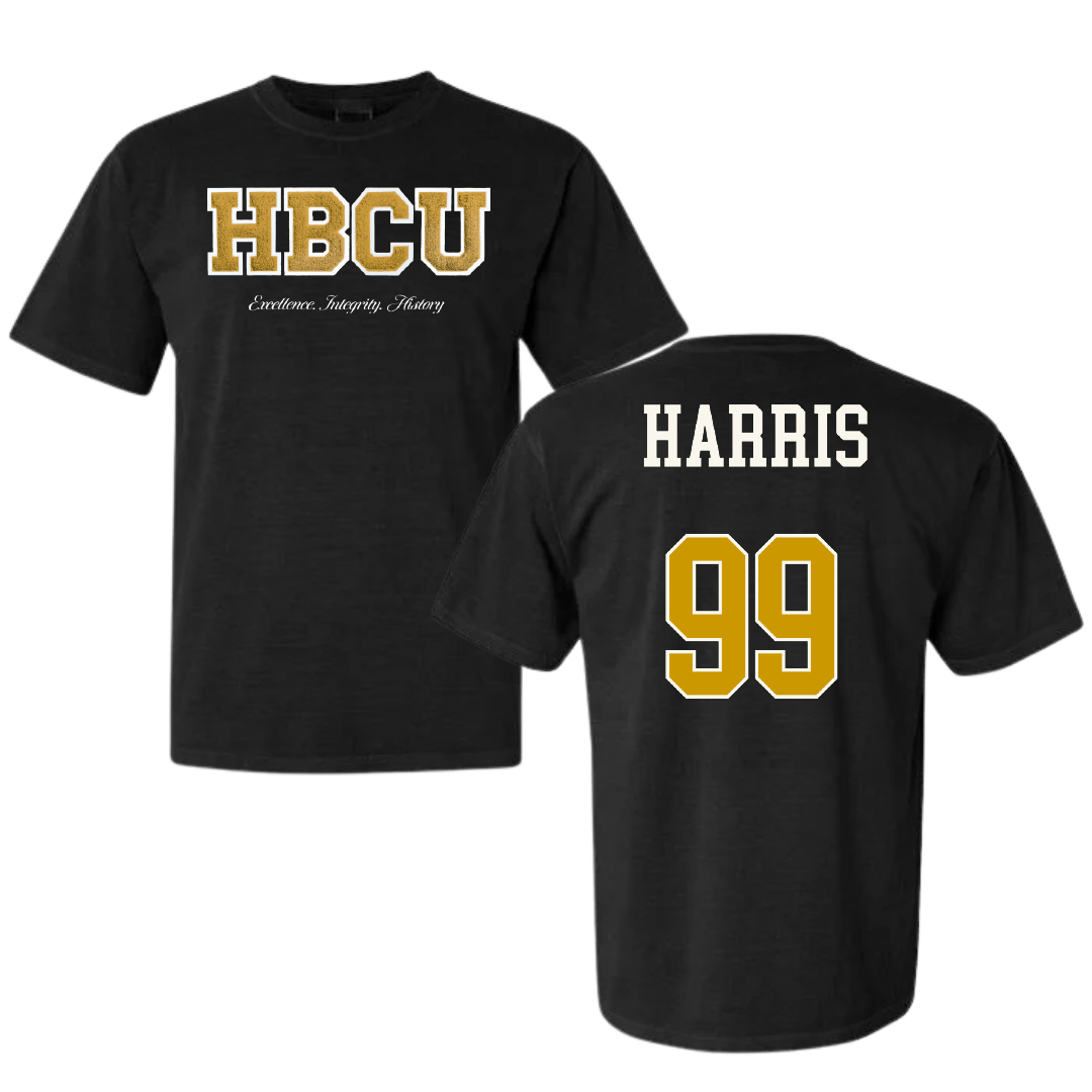 Alabama State University Volleyball (W) Black HBCU Varsity Comfort Colors Tee - #99 Lyndsay Harris