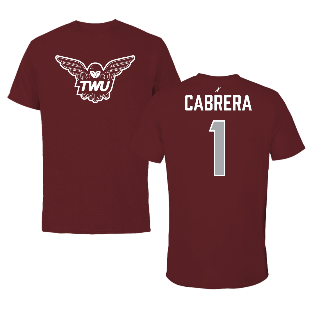 Texas Woman's University Stunt Maroon Tee - #1 Julissa Cabrera