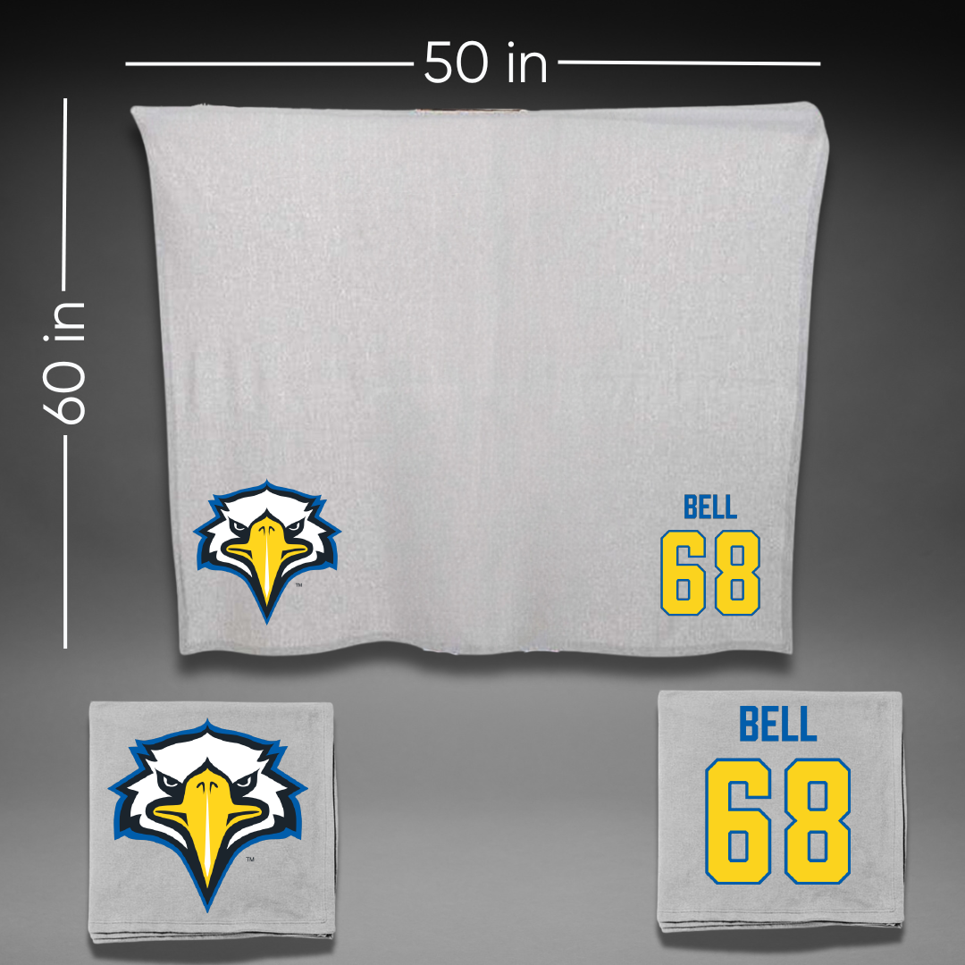Morehead State University Football Gray Blanket - #68 Cameron Bell