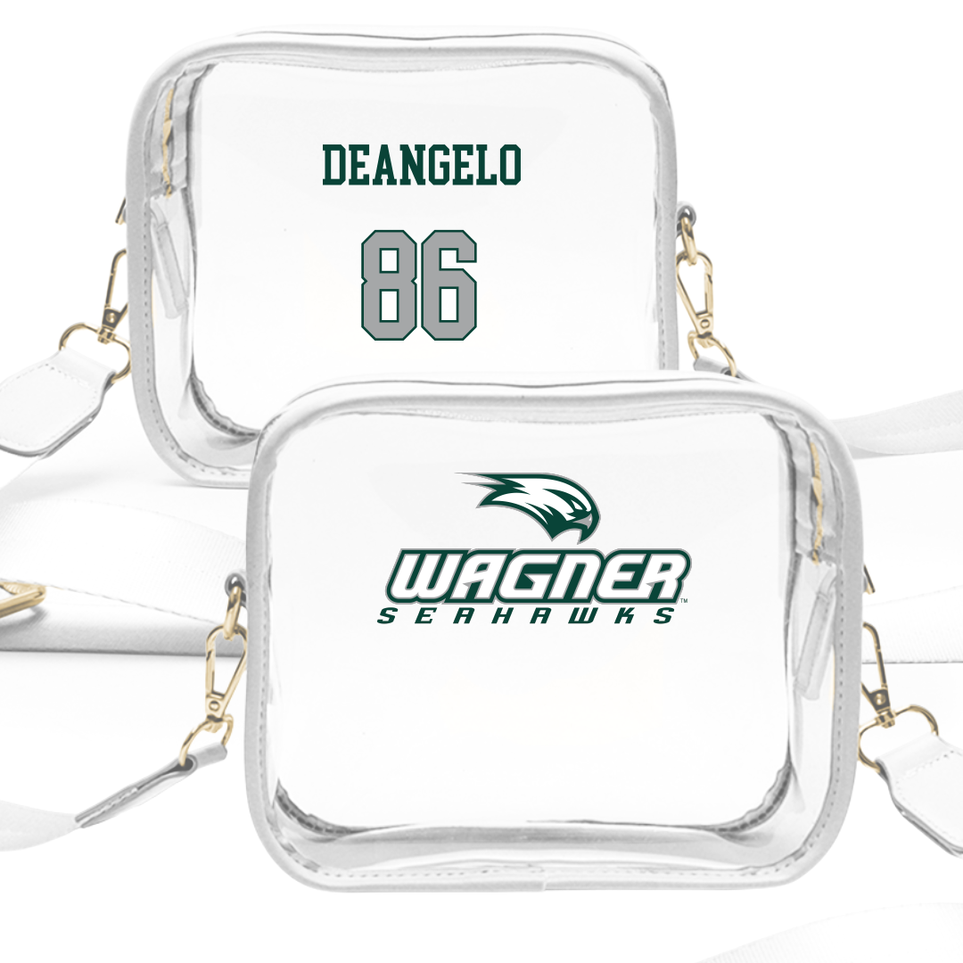 Wagner College Football White Clear Stadium Bag - #86 Dom DeAngelo