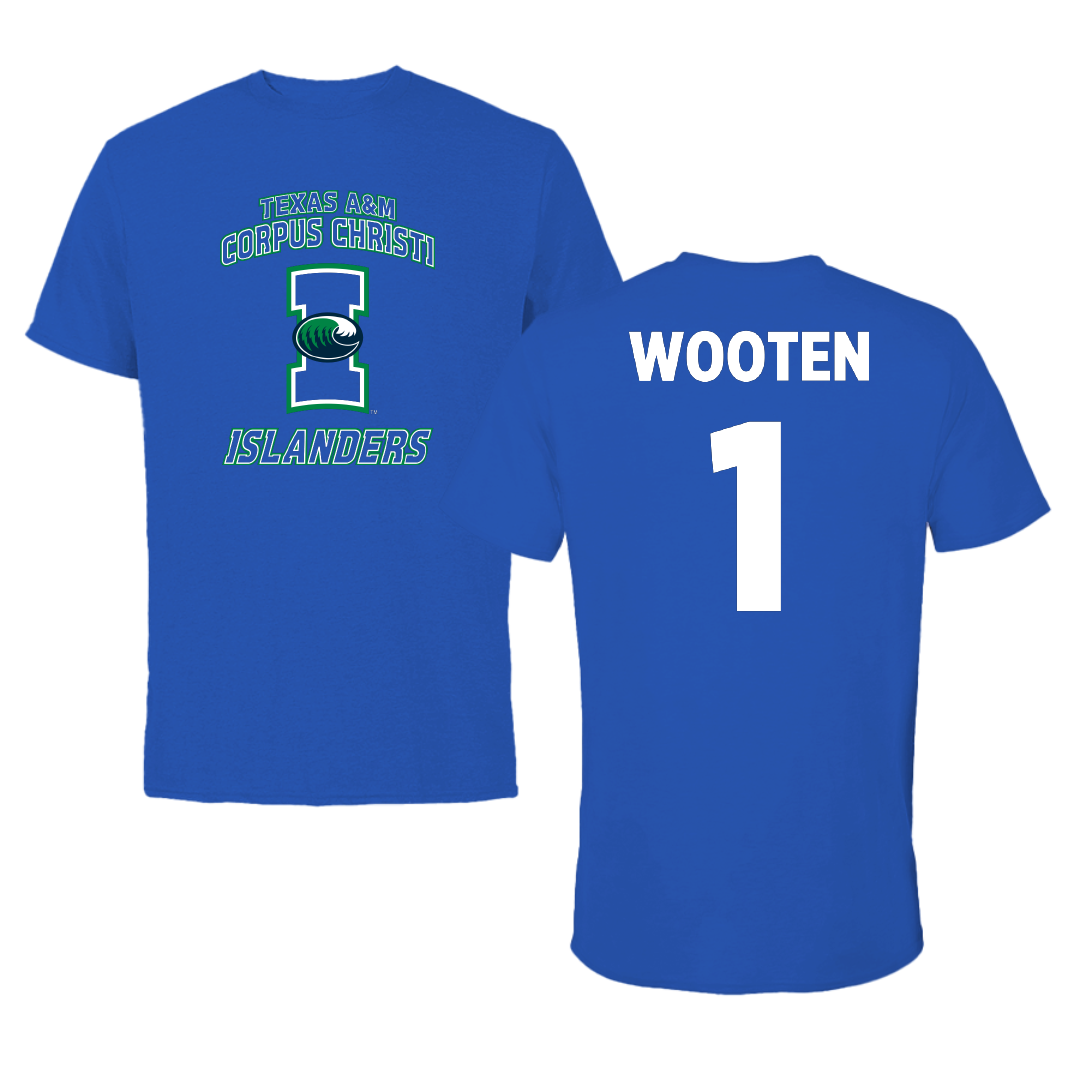 Texas A&M University-Corpus Christi Basketball Blue Islanders Performance Tee - #3 Chelsea Wooten