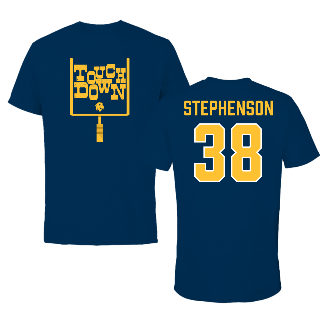 East Texas A&M University Football Navy Touchdown Performance Tee - #38 Jamoriyon Stephenson