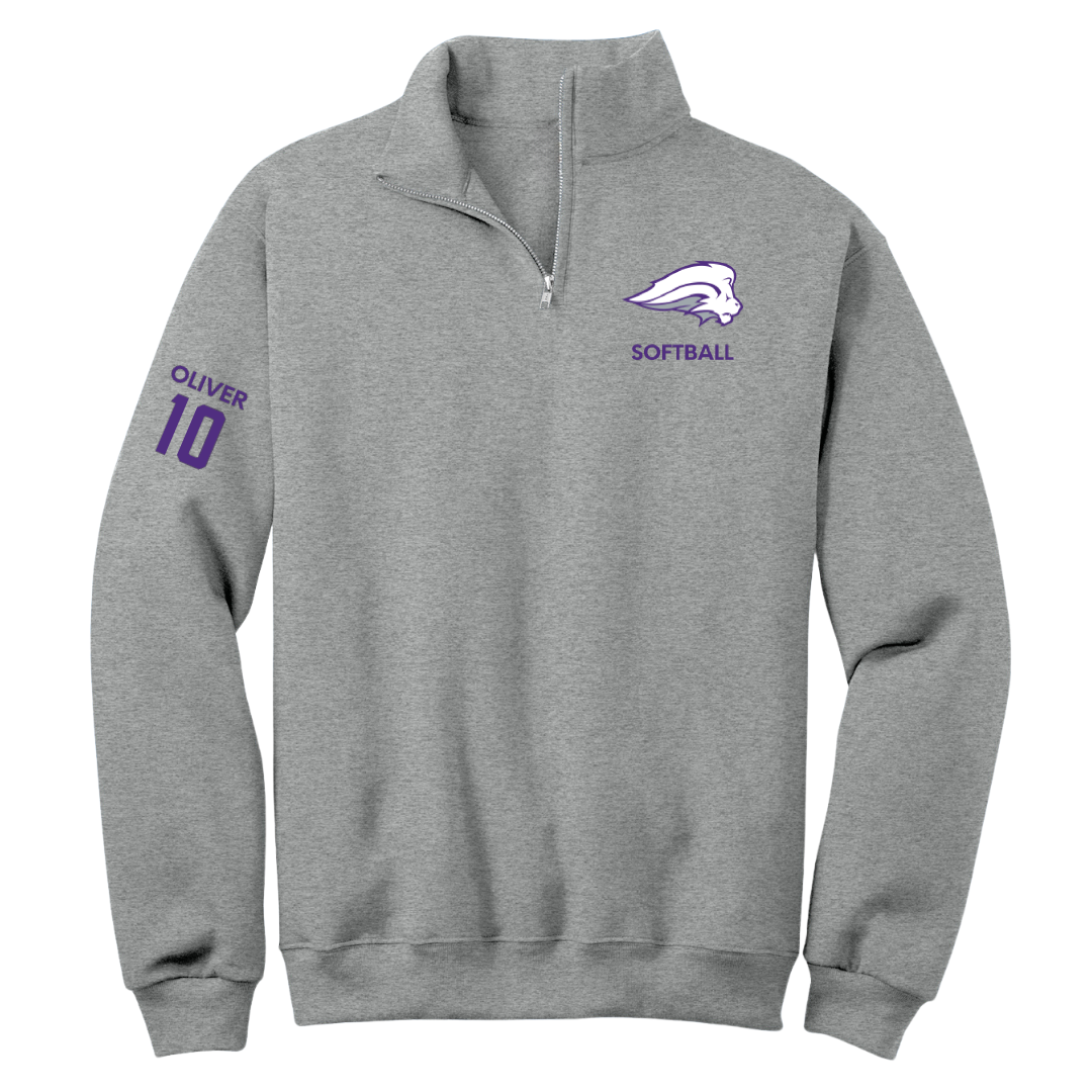 Nelson University Softball Sport Gray Quarter-Zip - #10 Layla Oliver