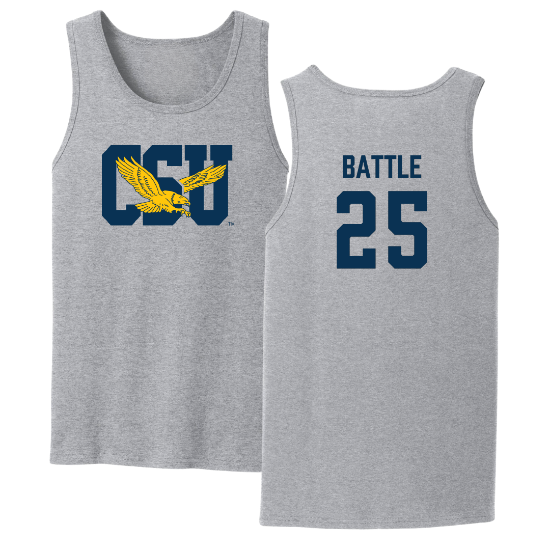 Coppin State University Baseball Sport Gray Tank Top - #25 Curtis Battle