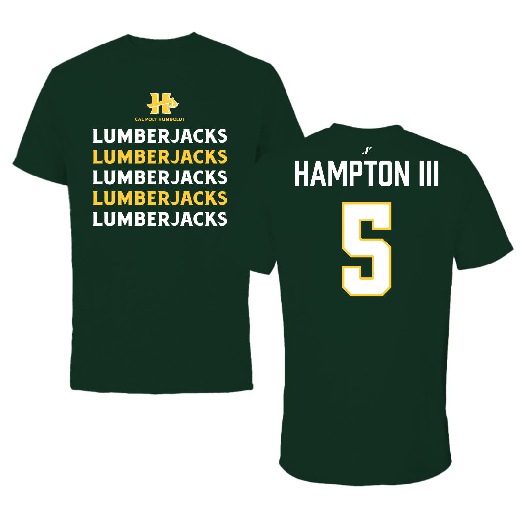 Cal Poly Humboldt Basketball (M) Forest Green General Tee - #5 Wayne Hampton III