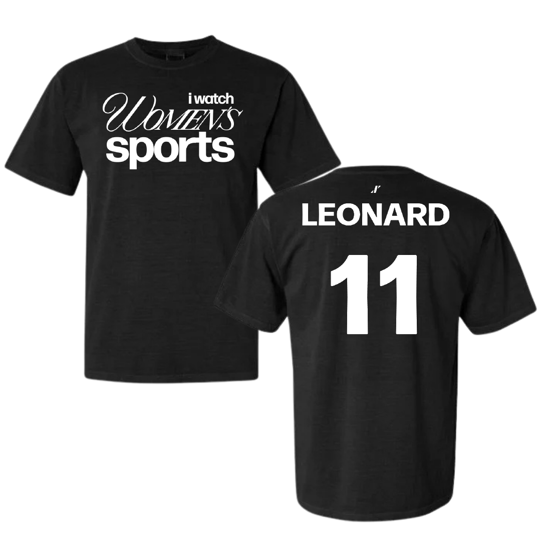 Elon University Softball Black WHM Comfort Colors Tee - #11 Kyra Leonard
