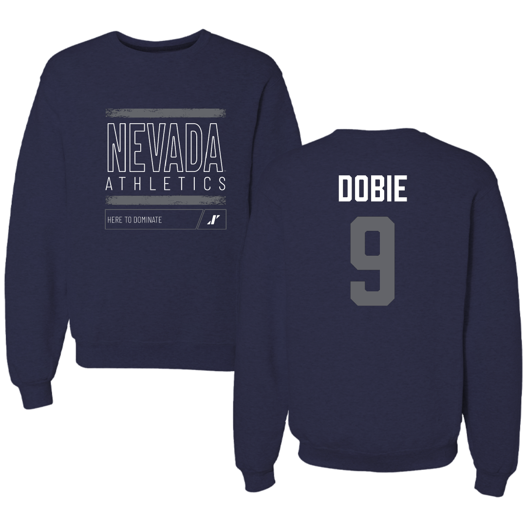 University of Nevada Baseball Navy Dominate Crewneck - #9 Jayce Dobie