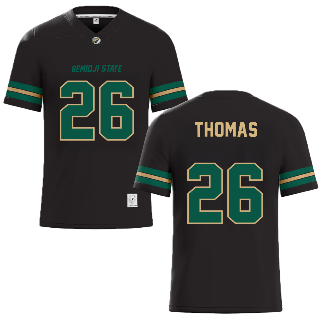 Bemidji State University Black Football Jersey - #26 Tyrell Thomas