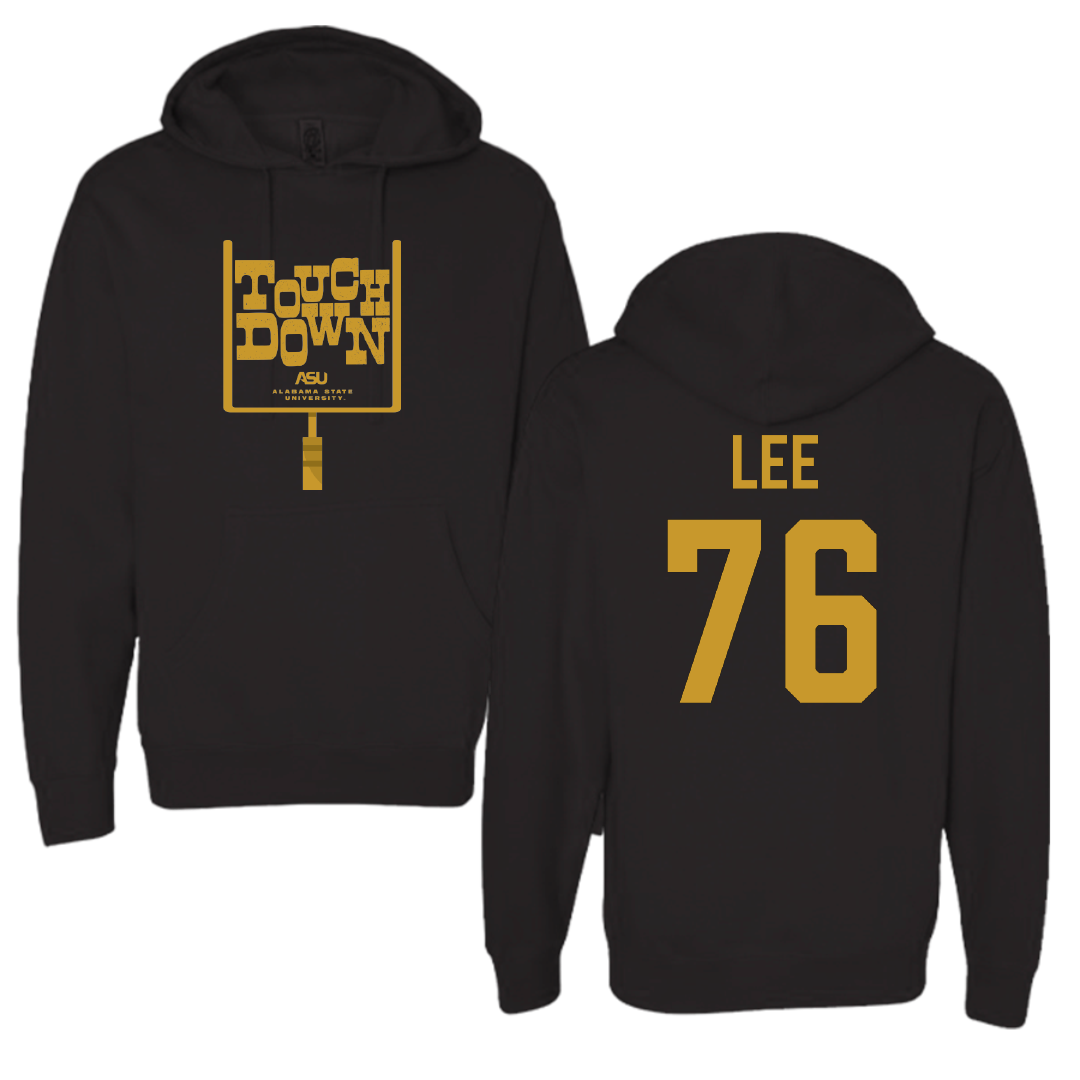Alabama State University Football Black Touchdown Hoodie - #76 Marvin Lee