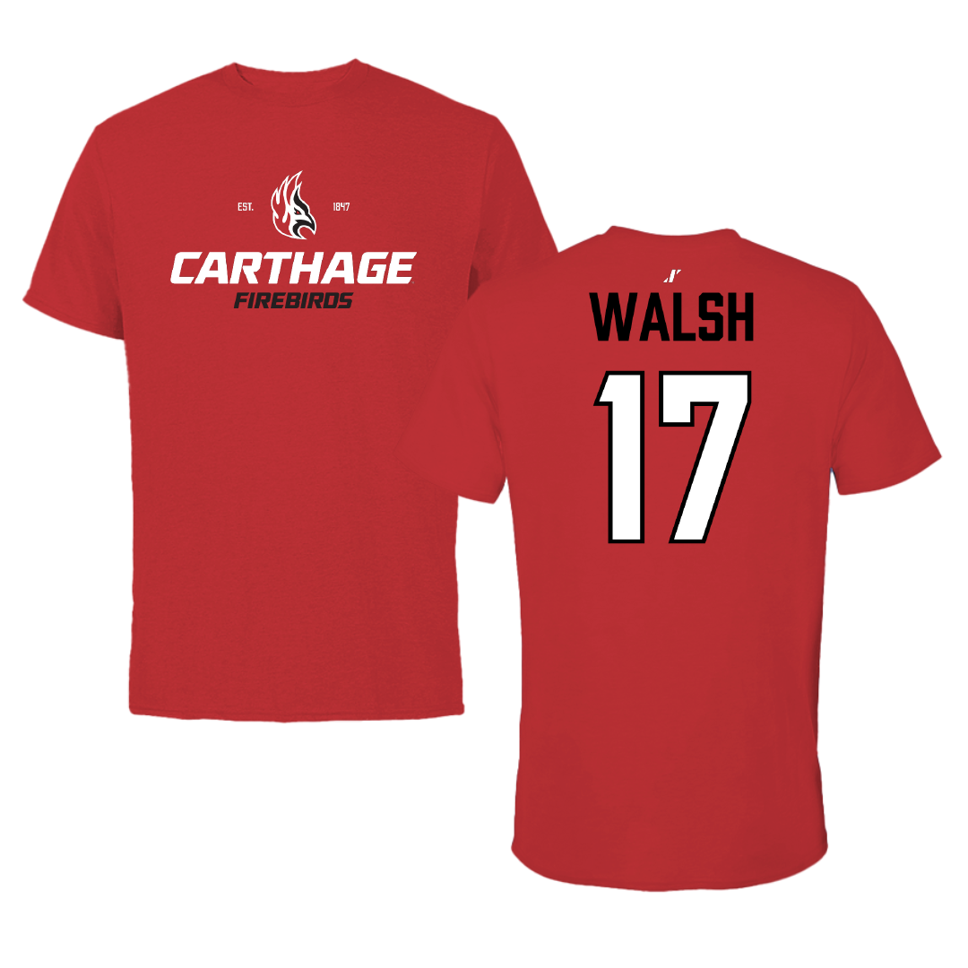 Carthage College Volleyball Red General Tee - #17 Della Walsh