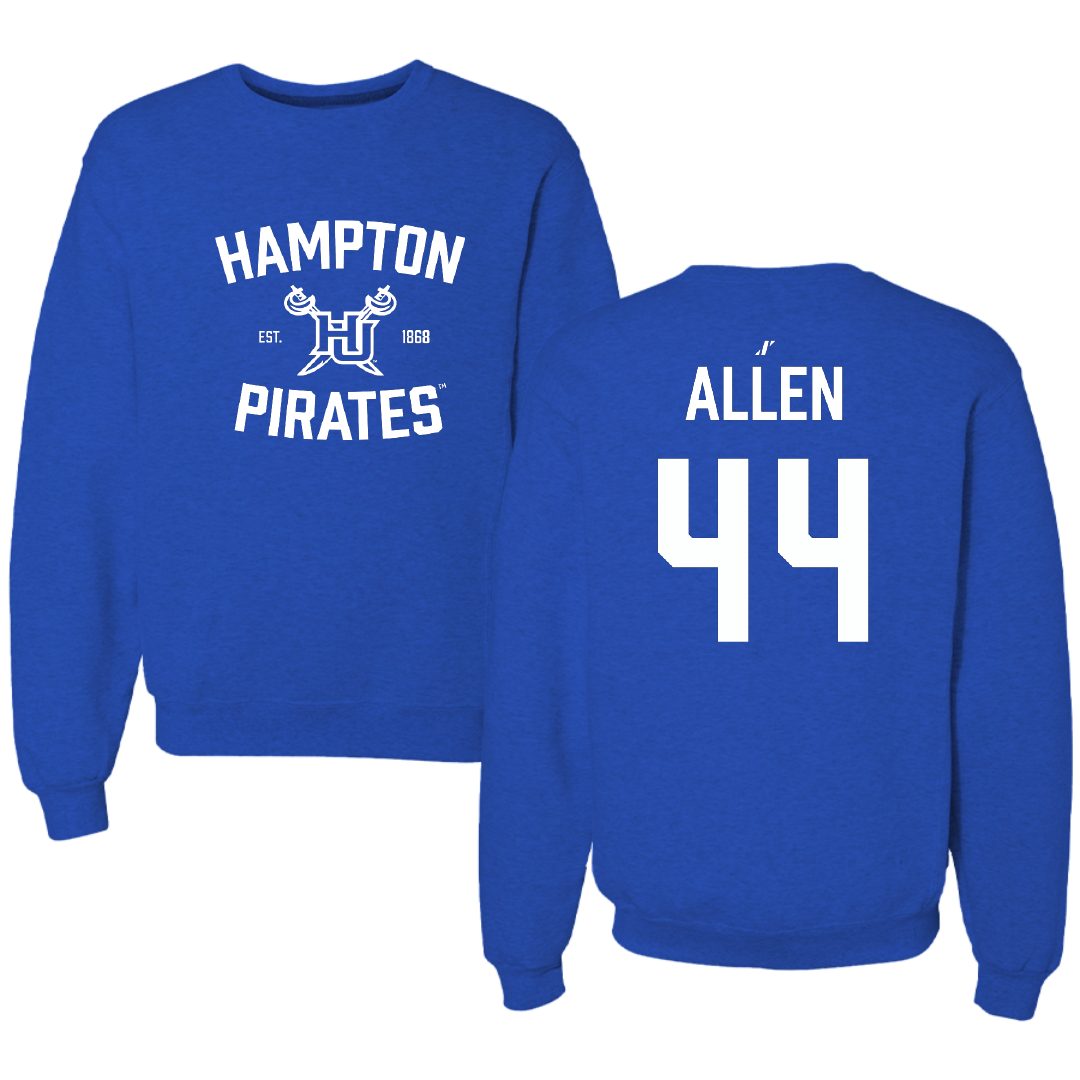 Hampton University Football Blue General Crewneck - #44 CJ Allen