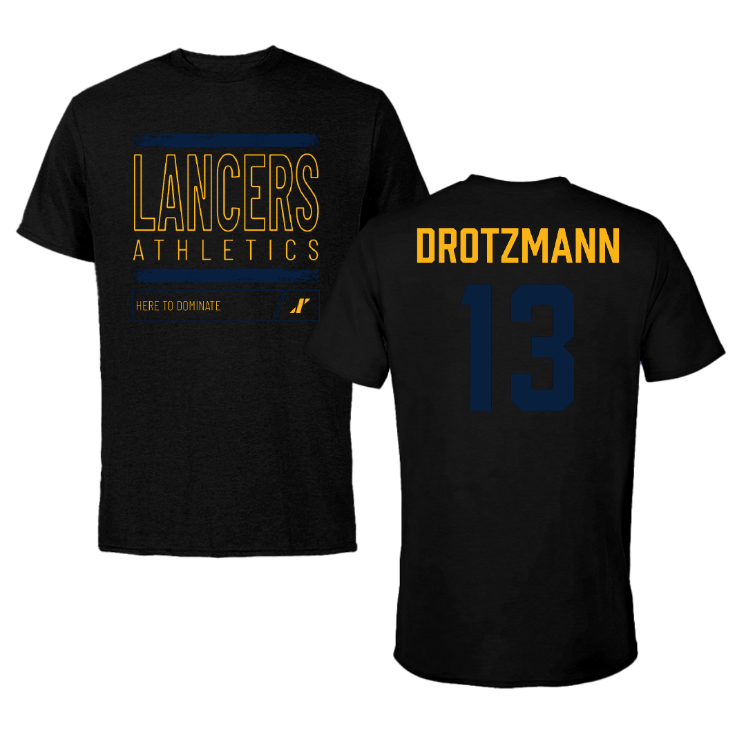 Mount Marty University Volleyball Black Dominate Performance Tee - #13 Macy Drotzmann